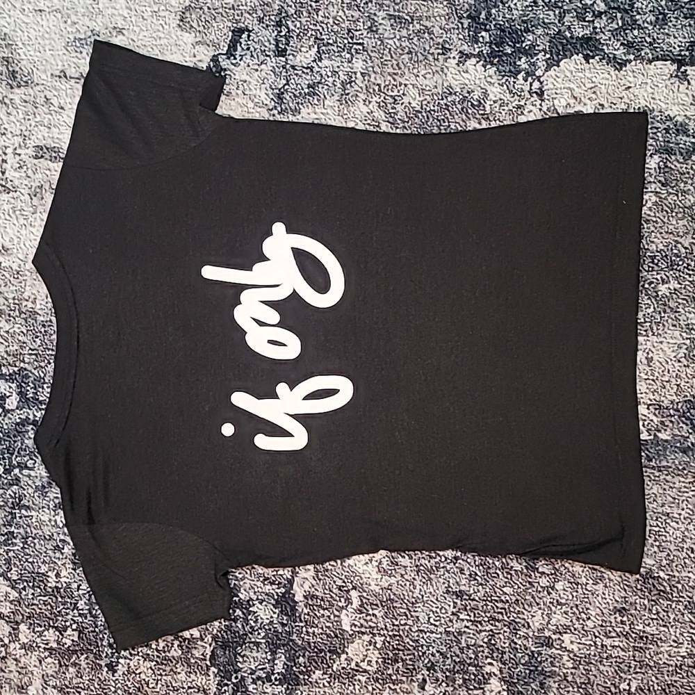 IF ONLY Grey Gray V Neck Short Sleeve Shirt
